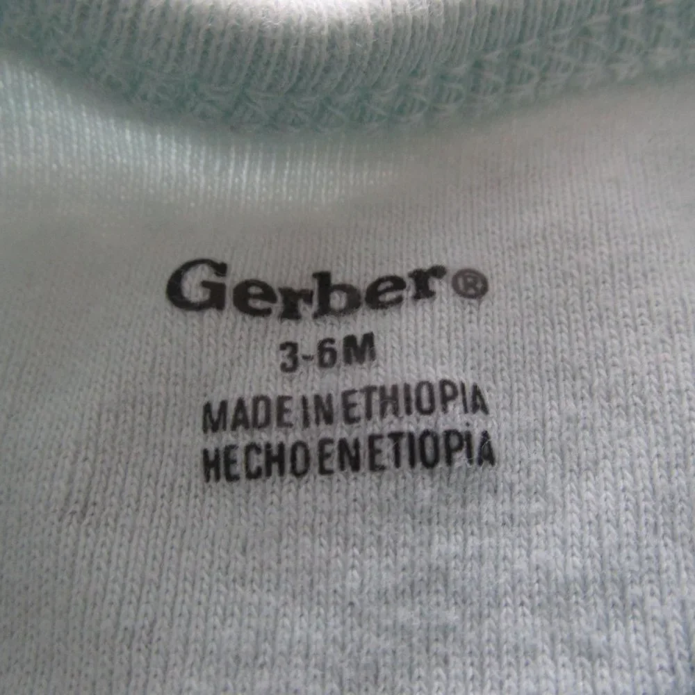 Gerber 1 Pc Bodysuit‎ Infant Girls 3-6M Green Long Sleeve Fox Lets Be Friends